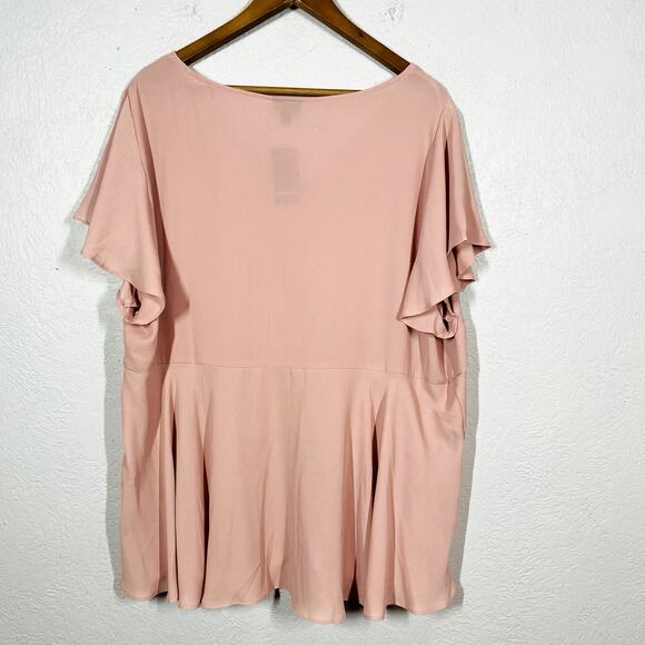 NEW! Torrid Flutter Sleeve Tunic Top Shirt Blouse Dusty Rose Career Casual - 3X - Picture 3 of 4